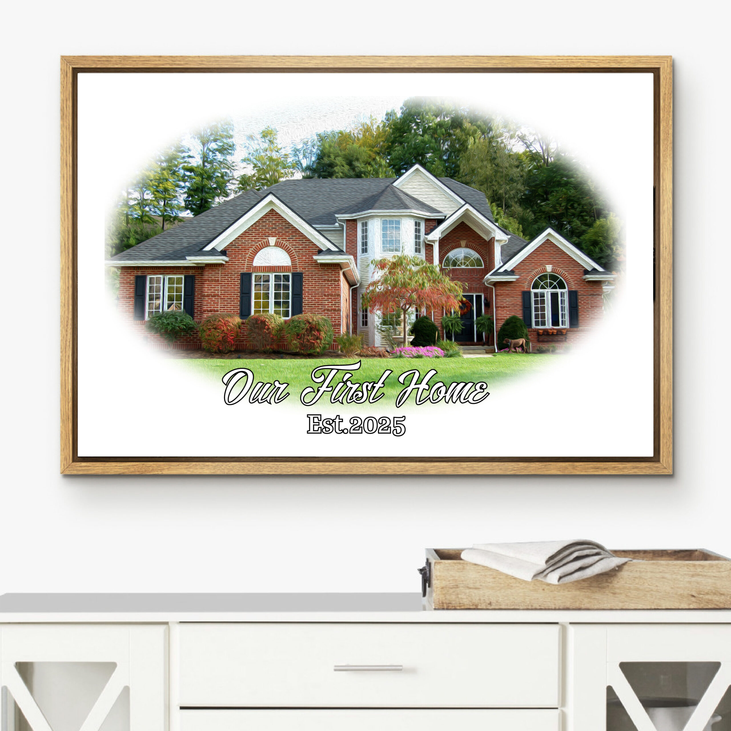 Watercolor Home Portrait