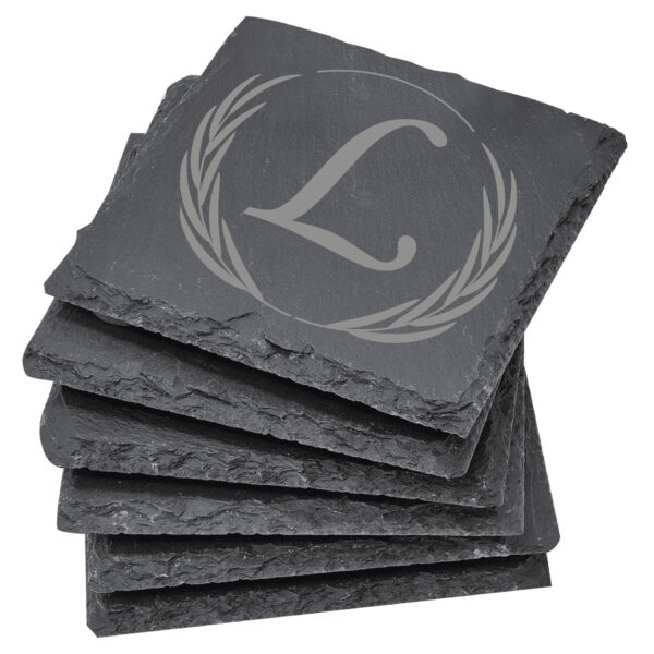 4" Slate Coaster Set-6 Piece - Image 2