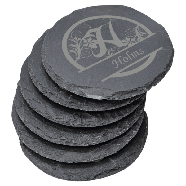 4" Slate Coaster Set-6 Piece