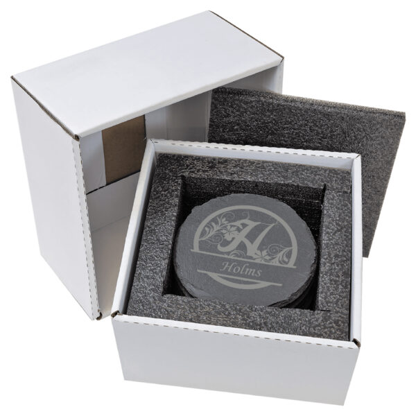 4" Slate Coaster Set-6 Piece - Image 3