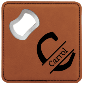 Square Bottle Opener Leatherette 4" x 4"