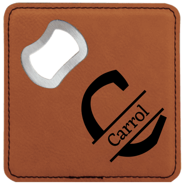 Square Bottle Opener Leatherette 4" x 4"