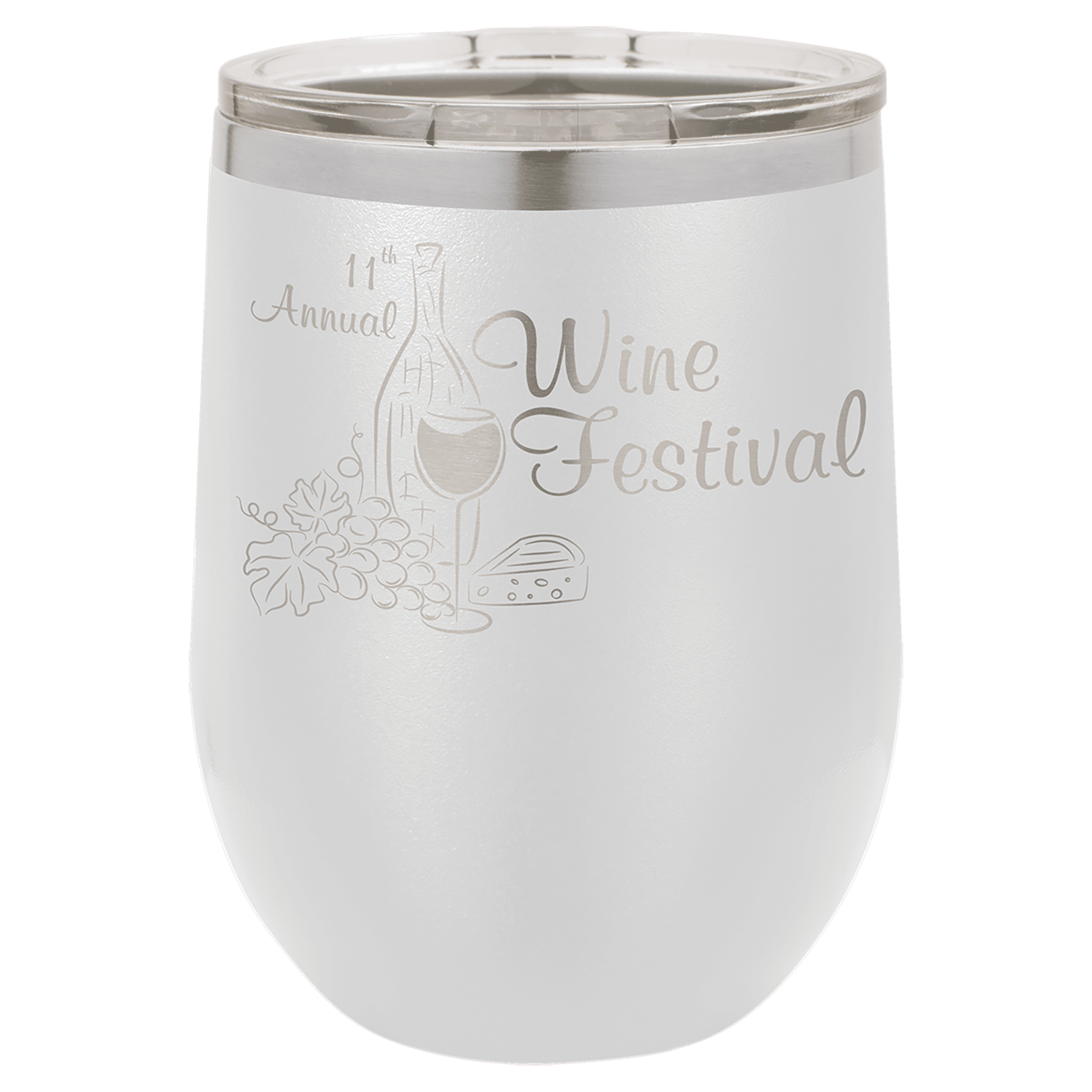 Polar Camel 12 oz. White Stemless Wine Tumbler with Standard Lid