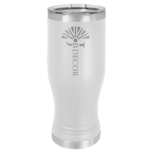 Polar Camel 20 oz. White Pilsner Tumbler with Standard Lid